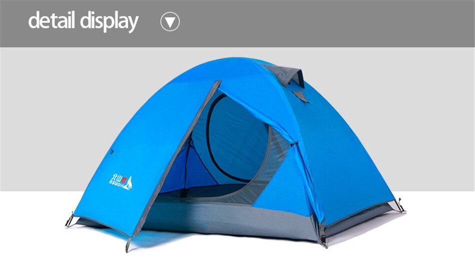 Cheap Goat Tents Outdoor 1 2 Person Camping Tent 210D Oxford Waterproof Double layer Tent Two Door Anti mosquito Breathable Fishing Hiking Tents   